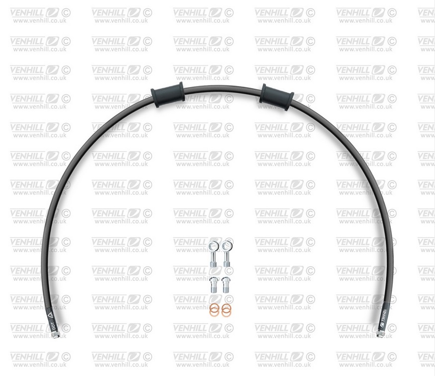 Set zadnjih zavornih cevi Venhill APR-10003R-BK POWERHOSEPLUS (1 cev v kompletu) Black hoses, chromed fittings