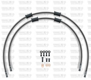 CROSSOVER Front brake hose kit Venhill HON-6025FB-CB POWERHOSEPLUS (2 cevi v kompletu) Carbon hoses, black fittings