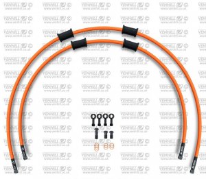 CROSSOVER Front brake hose kit Venhill HON-6025FB-OR POWERHOSEPLUS (2 cevi v kompletu) Orange hoses, black fittings