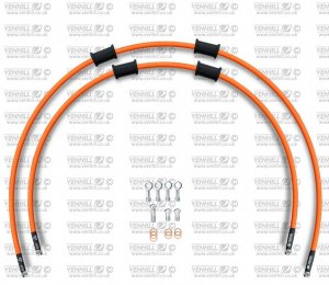 CROSSOVER Front brake hose kit Venhill HON-6025F-OR POWERHOSEPLUS (2 cevi v kompletu) Orange hoses, chromed fittings