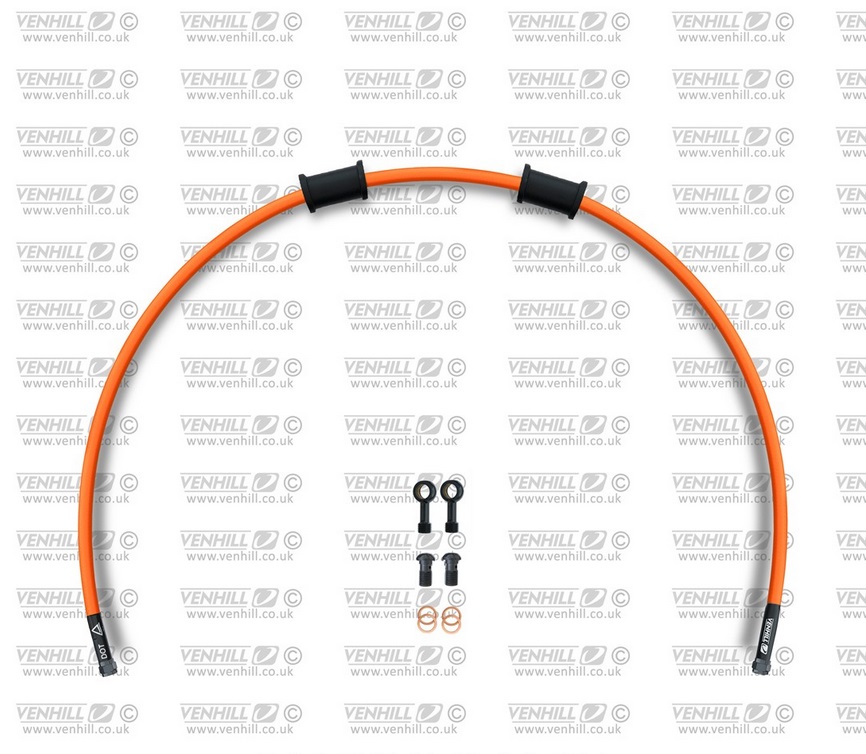 Set zadnjih zavornih cevi Venhill APR-10003RB-OR POWERHOSEPLUS (1 cev v kompletu) Orange hoses, black fittings