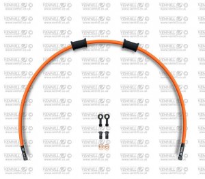 Set zadnjih zavornih cevi Venhill APR-10003RB-OR POWERHOSEPLUS (1 cev v kompletu) Orange hoses, black fittings