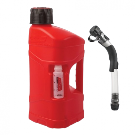 Utility can POLISPORT 8464600001 PROOCTANE 10 l with standard cap + 100 ml mixer + hose clear red