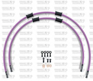 CROSSOVER Front brake hose kit Venhill HON-6025FB-PU POWERHOSEPLUS (2 cevi v kompletu) Purple hoses, black fittings