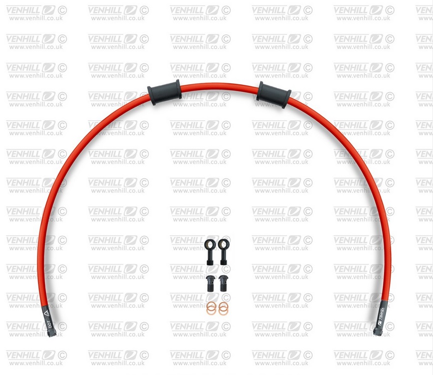 Set zadnjih zavornih cevi Venhill APR-10003RB-RD POWERHOSEPLUS (1 cev v kompletu) Red hoses, black fittings