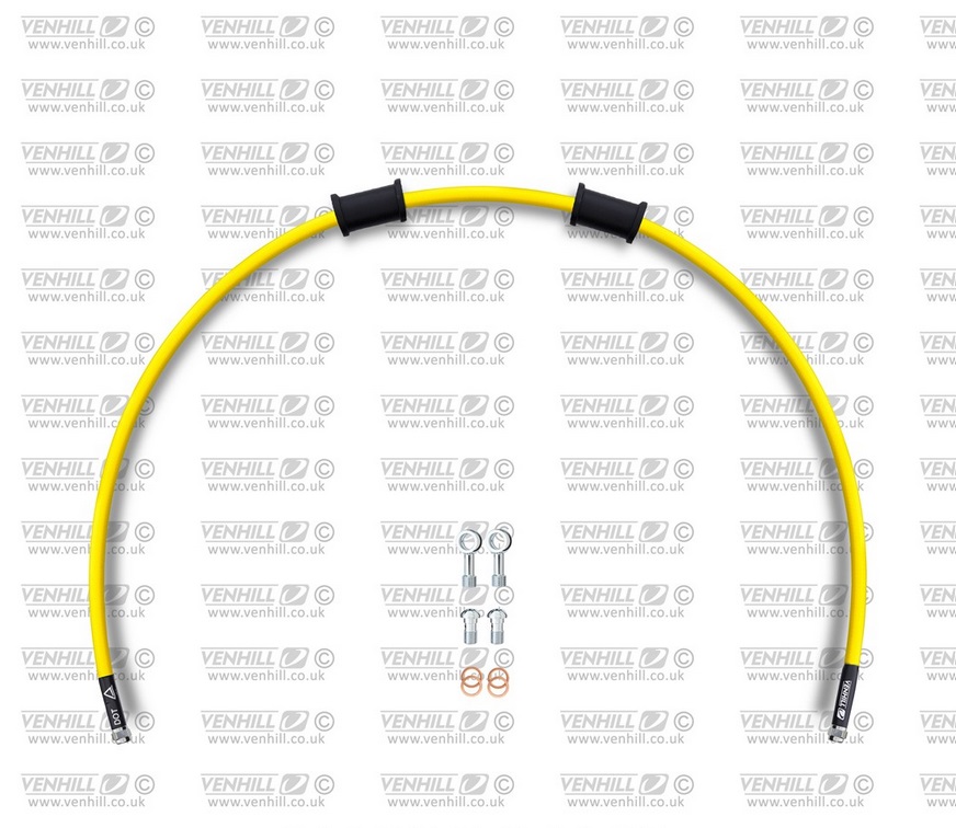 Set zadnjih zavornih cevi Venhill APR-10003R-YE POWERHOSEPLUS (1 cev v kompletu) Yellow hoses, chromed fittings